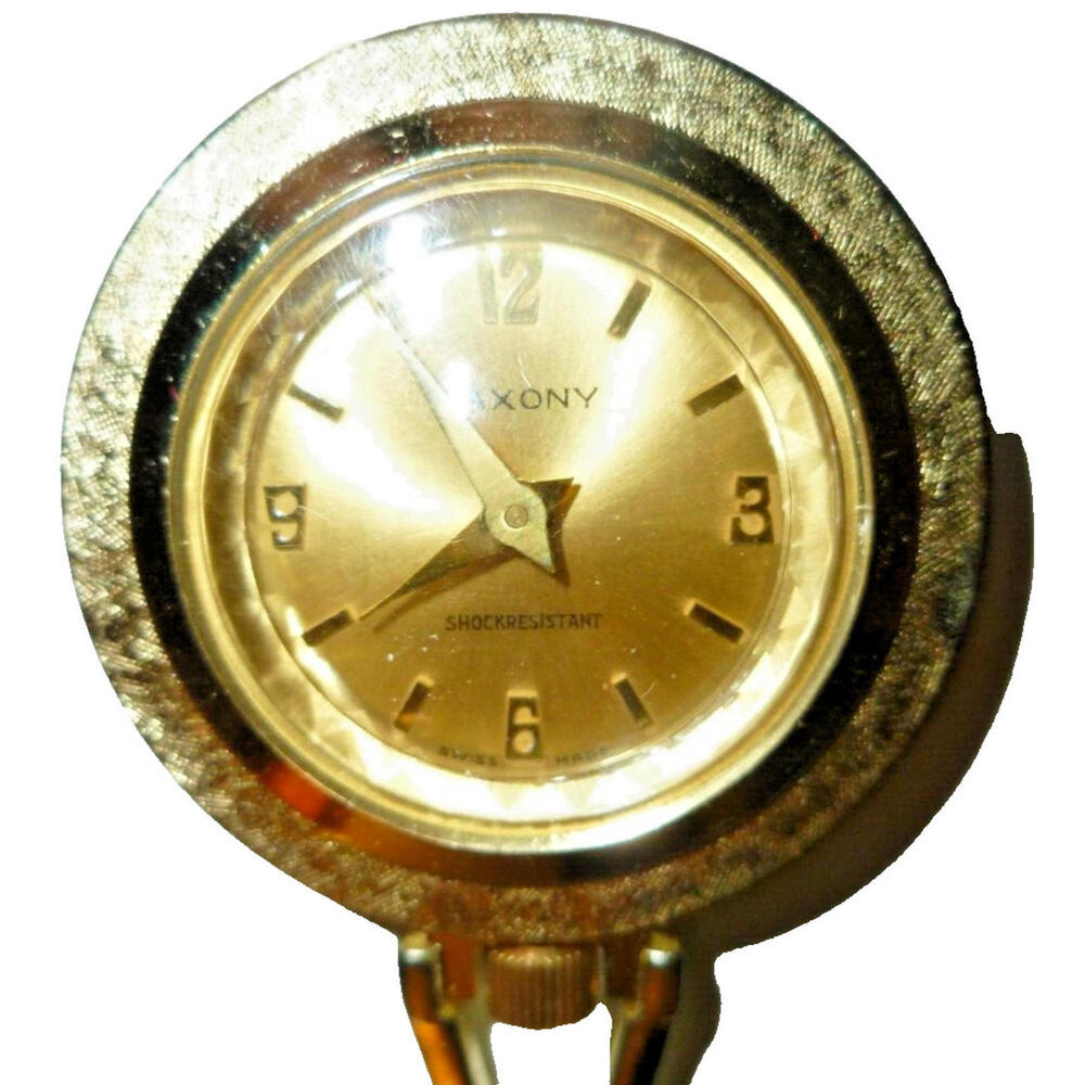 Vintage SAXONY Pendant Necklace Watch Shockproof Swiss‎ Works Pocket MCM